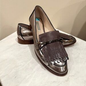 🔥 Louise Et Cie Metallic Loafers with Fringe Detail🔥